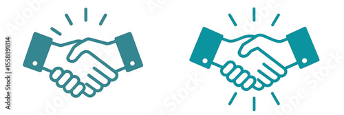 Handshake symbolizing agreement and partnership between individuals in a professional context
