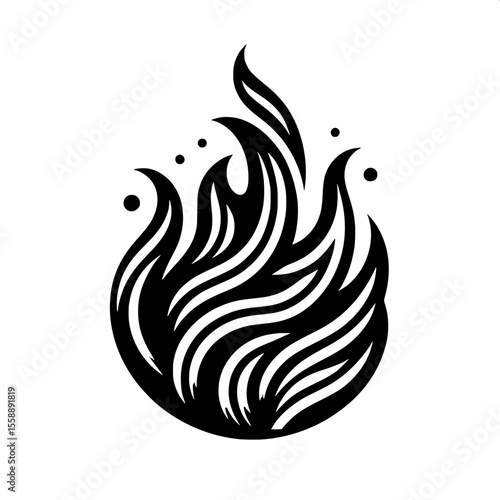 Flame with Smoke Trail SVG