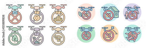 Guidelines for drone usage illustrated with various symbols and icons