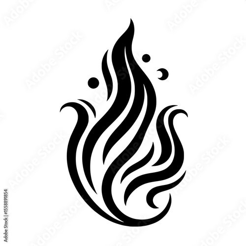 Flame with Smoke Trail SVG
