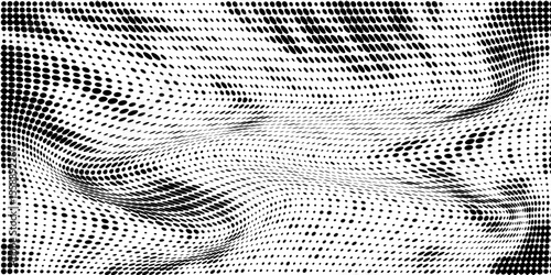 Halftone faded gradient texture. Grunge halftone grit background. White and black sand noise wallpaper. Retro pixilated vector backdrop