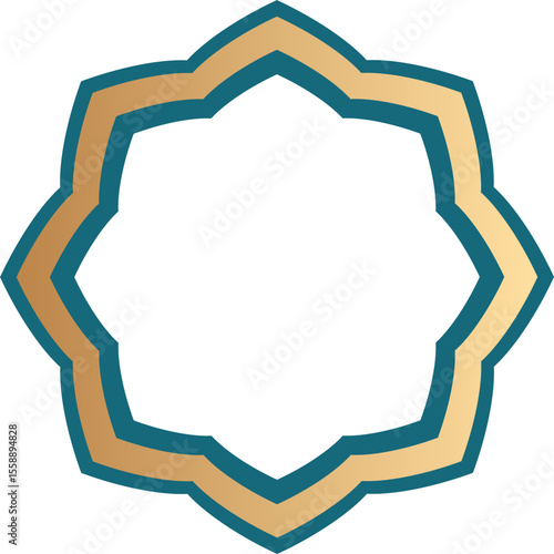 Islamic gold ornament border art