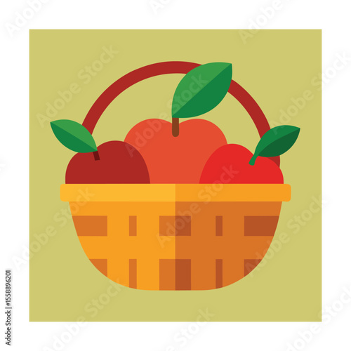 Apple Basket Frame with Farm Fresh Texture