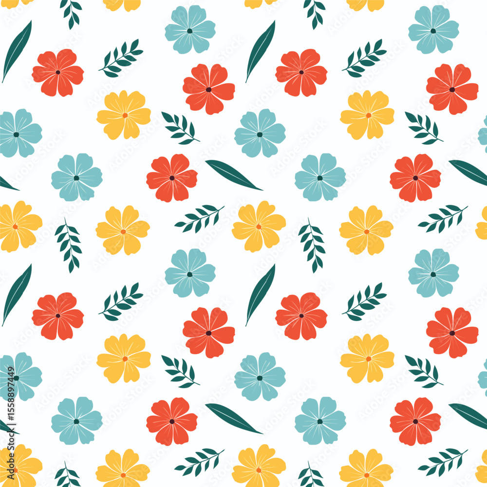 Obraz premium Vibrant Floral Pattern Blooms and Blossoms
