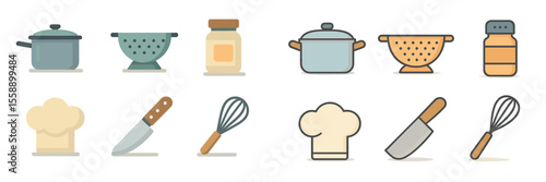 Cooking utensils and tools arranged in a creative layout for culinary enthusiasts and kitchen organization inspiration