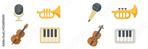Various musical instruments displayed on a clean background emphasizing creativity and sound representation