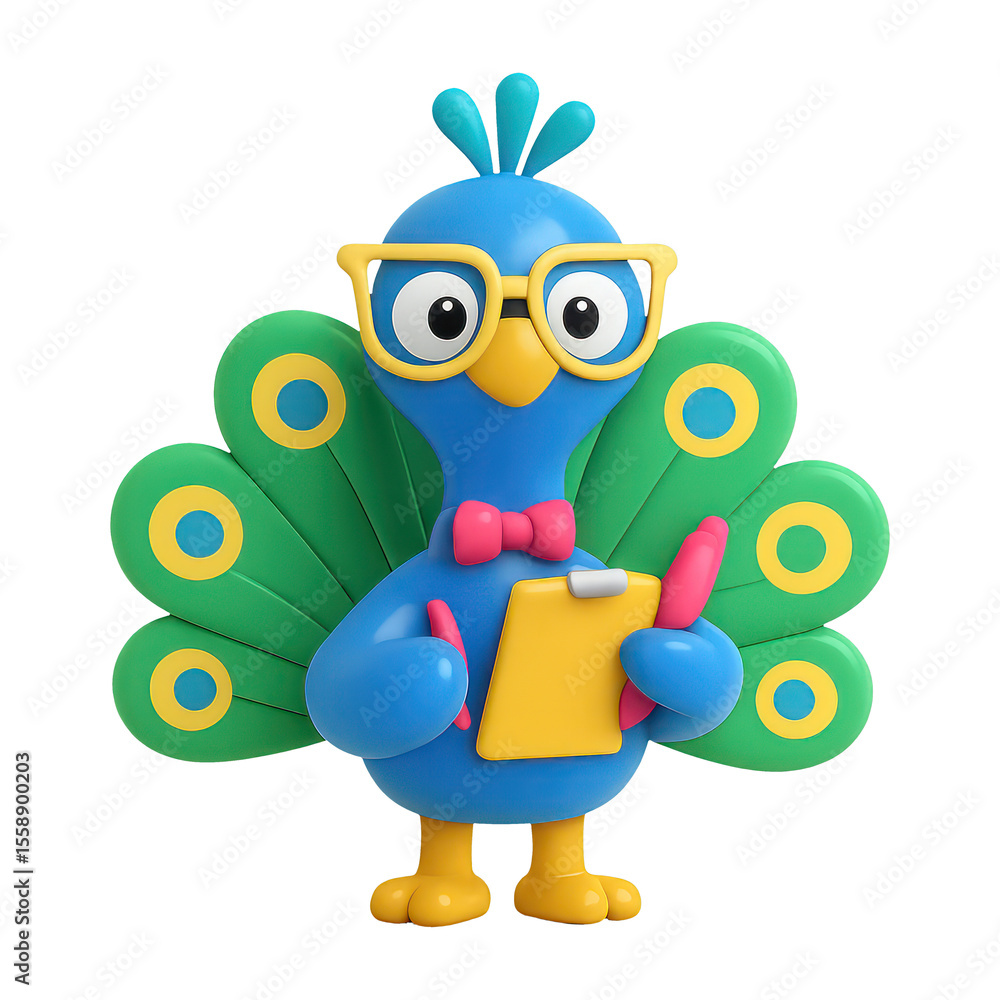 PNG Colorful cartoon peacock character PNG Colorful cartoon peacock character