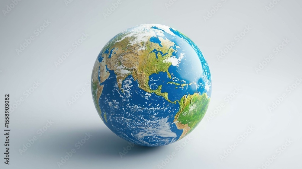 A globe with a blue ocean and green landmasses, representing the Earth, against a white background. A globe with a blue ocean and green landmasses, representing the Earth, against a white background.