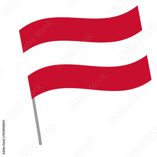 Austria national flag flutters with flagpole