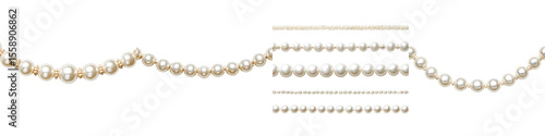 Wallpaper Mural Elegant Pearl Strand Collection: Different Sizes and Arrangements on White Torontodigital.ca