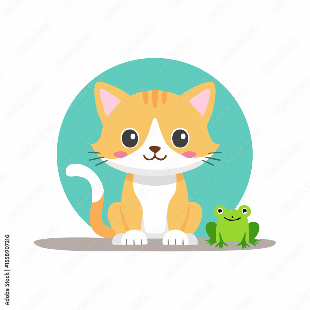 Fototapeta premium kittens and frogs