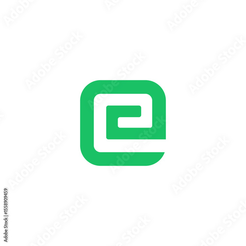 Letter E Abstract Labyrint Icon Vector Design Illustration.