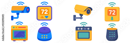Smart home technology featuring various connected devices for enhanced convenience and security