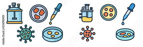 Laboratory equipment and microorganisms used for scientific research and experimentation