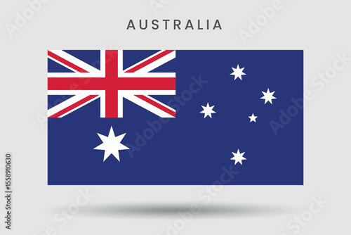 National wave flag of Australia on a white background.