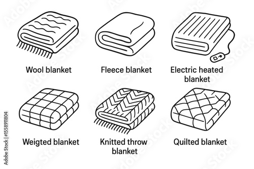 Types of blankets: wool, fleece, electric heated, weighted, knitted throw, quilted
