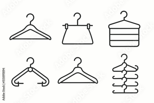 Different clothes hanger types: metal, plastic, and wooden hangers