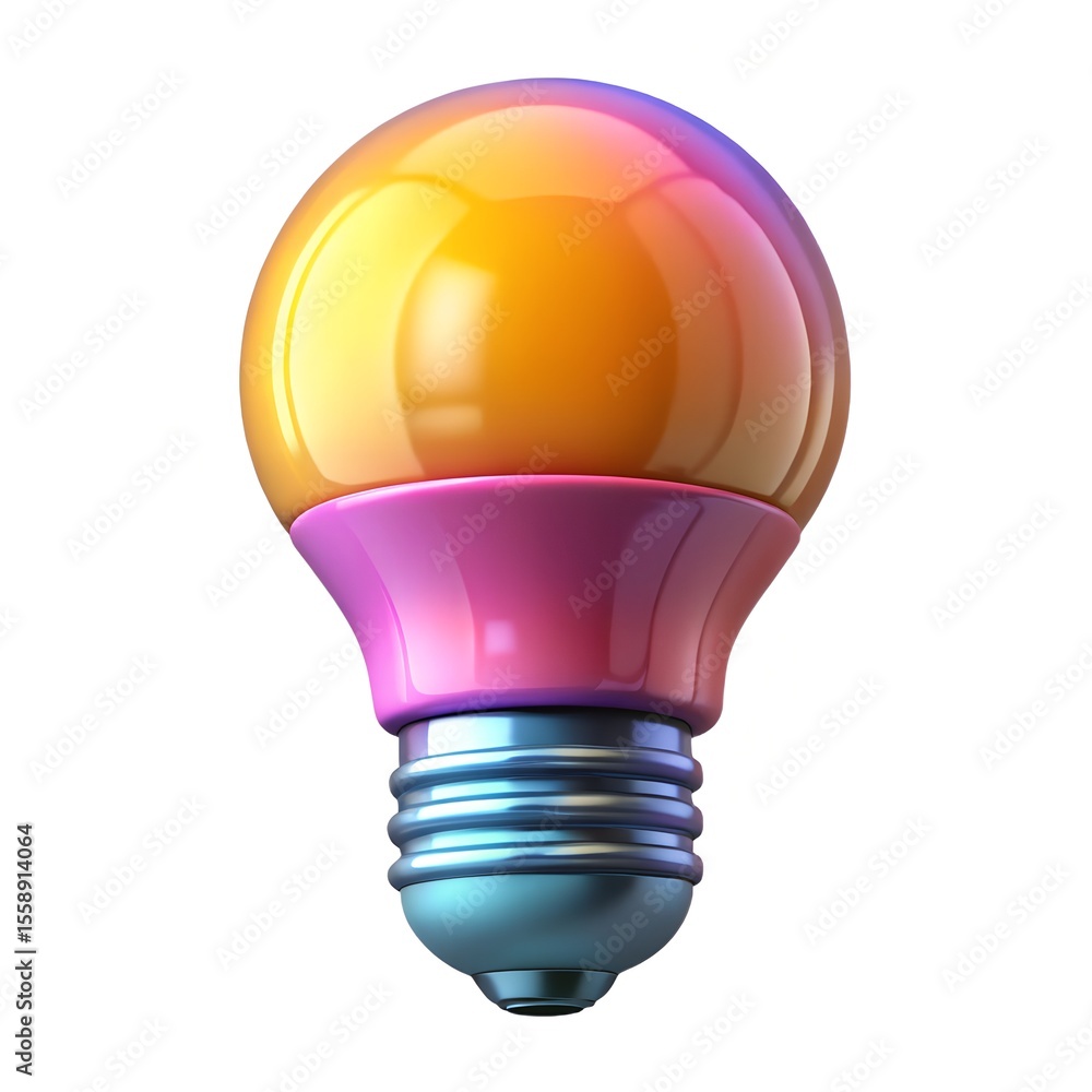 Obraz premium Bright blue light bulb glowing with electric power, isolated on a white background, symbolizing innovation and ideas