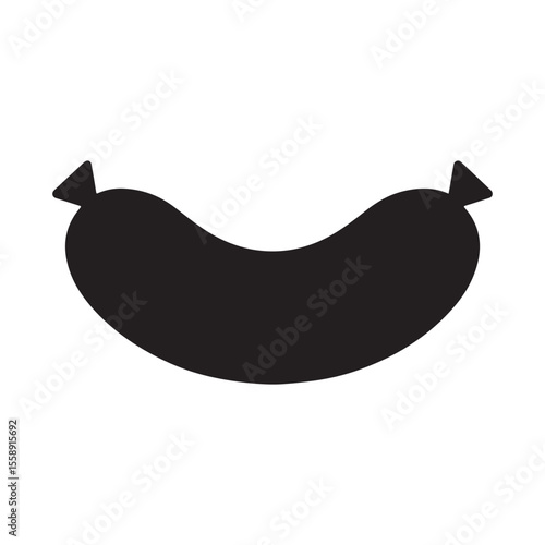 Sausage silhouette vector icon illustration. Sausage symbol design.