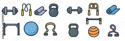 Fitness equipment for home workouts including weights, mats, and more for effective exercise routines