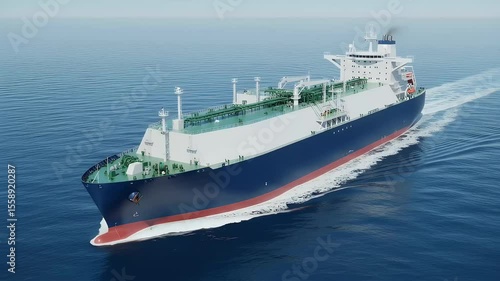 Liquefied natural gas ship LNG Carrier Sailing the Ocean
