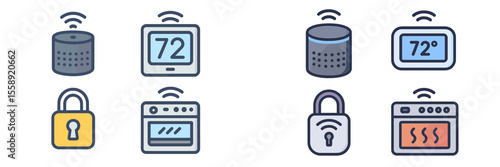 Smart home devices enhance daily living through advanced technology and connectivity features in various household settings
