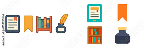 Collection of educational tools featuring books, bookmarks, and digital devices in a study environment for learning enhancement