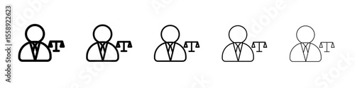Attorney in law icon vector thin outline style sign