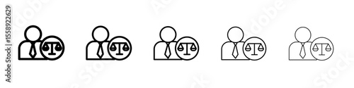 attorney at law icon vector thin outline style sign
