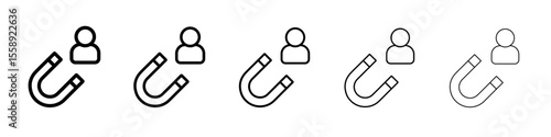 attraction icon vector thin outline style sign
