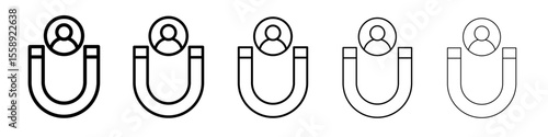 Attraction icon vector thin outline style sign