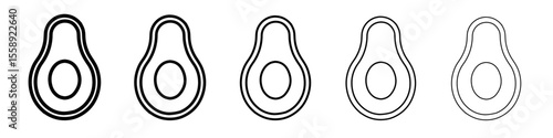 avocado icon vector thin outline style sign