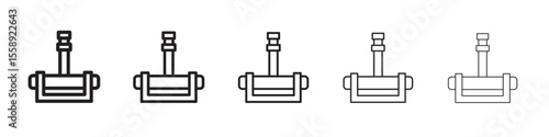 Automatic irrigation sprinklers icon vector thin outline style sign