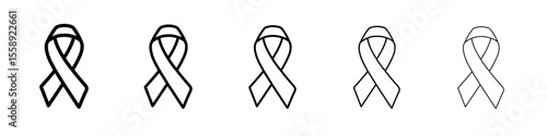Awareness ribbon icon vector thin outline style sign
