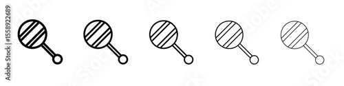Baby rattle icon vector thin outline style sign