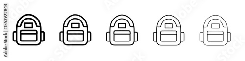 bagpack icon vector thin outline style sign