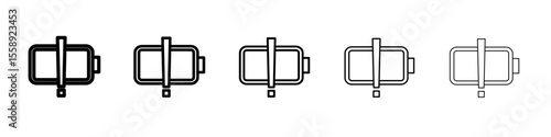 battery error icon vector thin outline style sign