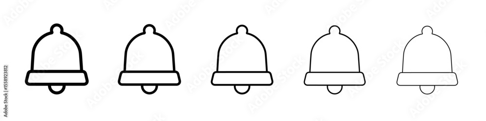 bell icon vector thin outline style sign bell icon vector thin outline style sign
