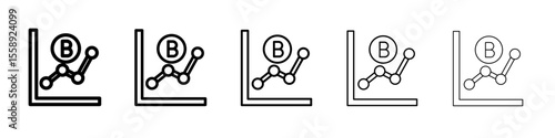 bitcoin evolution icon vector thin outline style sign