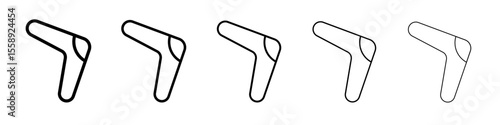 Boomerang Icon vector thin outline style sign