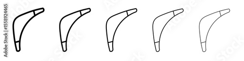 boomerang icon vector thin outline style sign