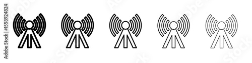 brodcast icon vector thin outline style sign