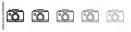 camera icon vector thin outline style sign