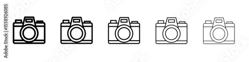 camera icon vector thin outline style sign