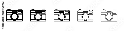 camera icon vector thin outline style sign