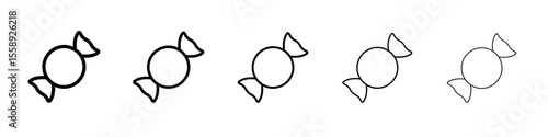 candy icon vector thin outline style sign