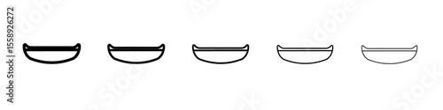 canoe icon vector thin outline style sign