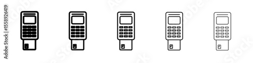 card terminal icon vector thin outline style sign