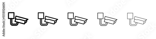 cctv icon vector thin outline style sign