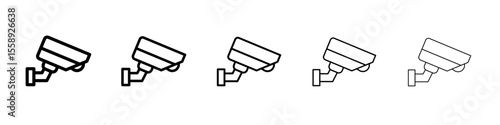 CCTV Icon Single vector thin outline style sign
